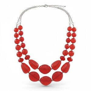 paparazzi Red Layered Beaded Statement Necklace